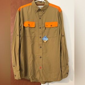 Men's Brown and Orange Shirt